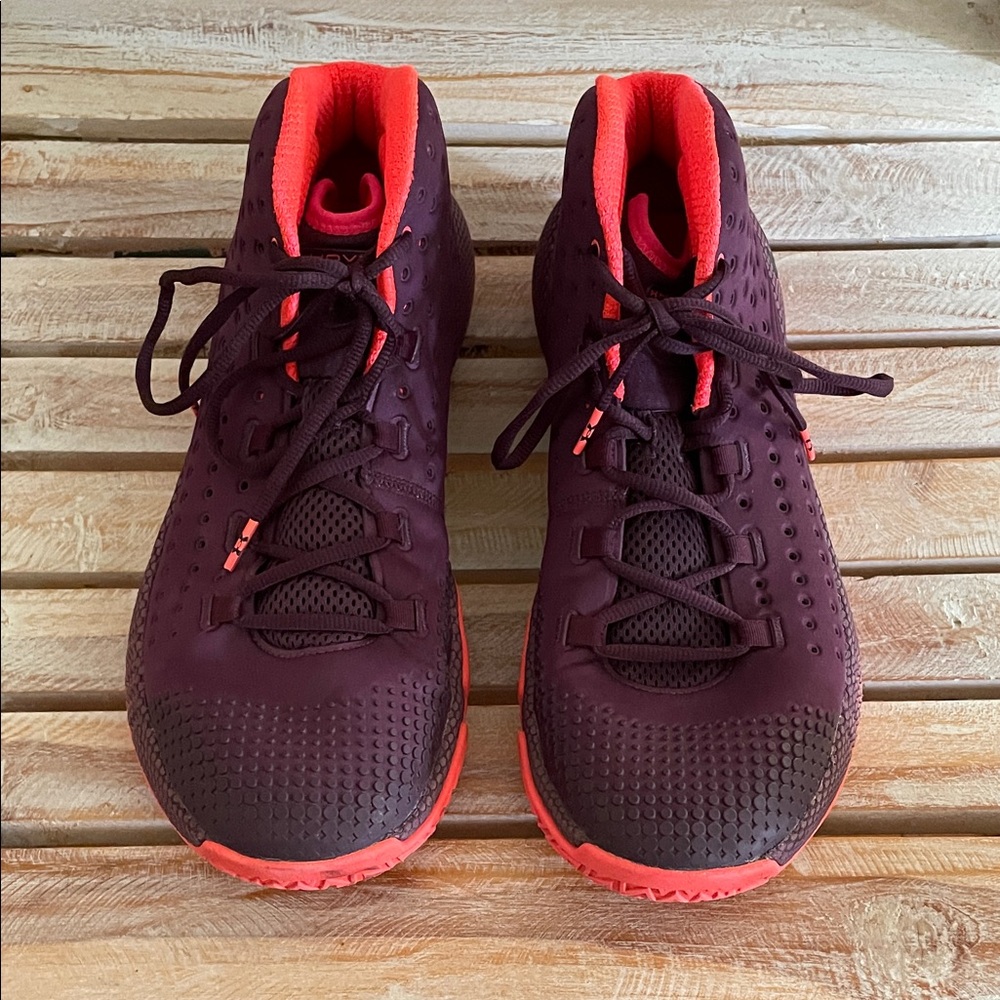 Under Armour HOVR HAVOC Purple and Red High-Top Sneakers Size 13.5